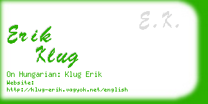 erik klug business card